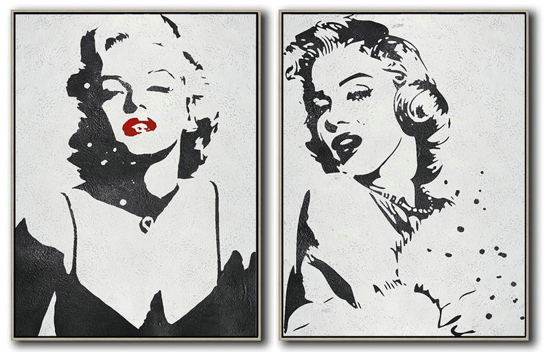 Extra Large Acrylic Painting On Canvas,Set Of 2 Minimal Painting On Canvas - Extra Large Canvas Painting